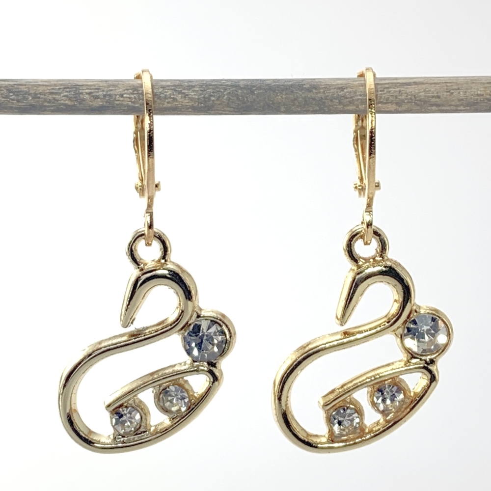 Small Swan Hoop Earrings